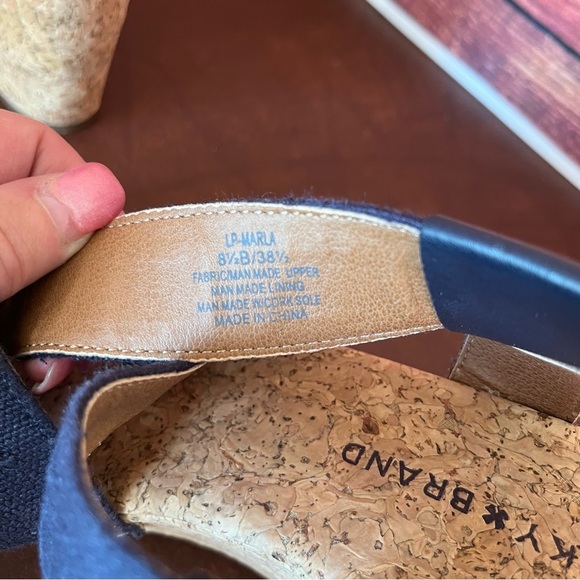 Lucky Brand Marla Blue Cork Wedge Platform Sandals - Picture 11 of 15